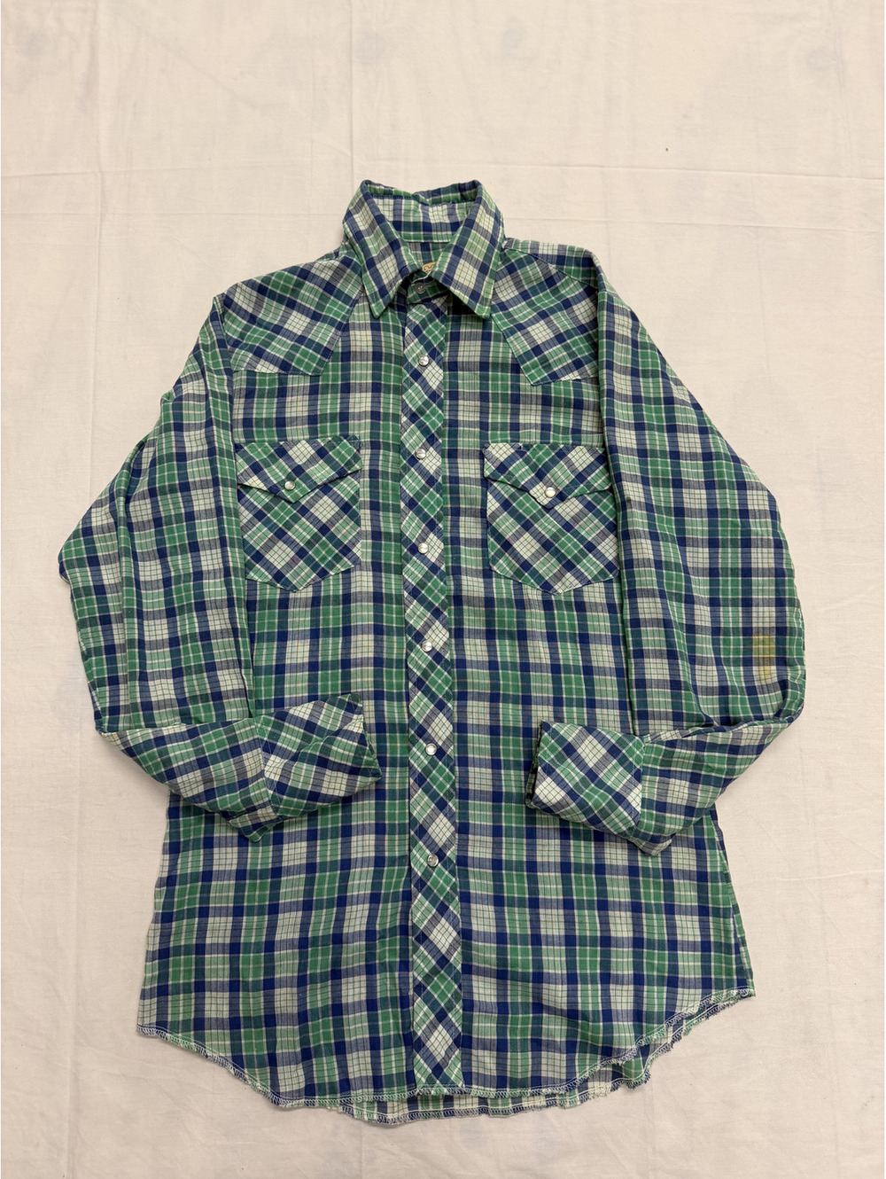 Montgomery Ward Western Wear Plaid Button-Up Shirt